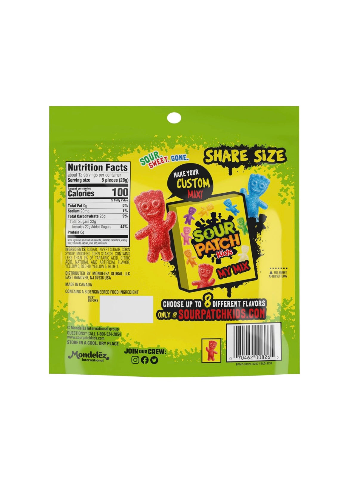 SOUR PATCH SHARE SIZE - 3 SABORES