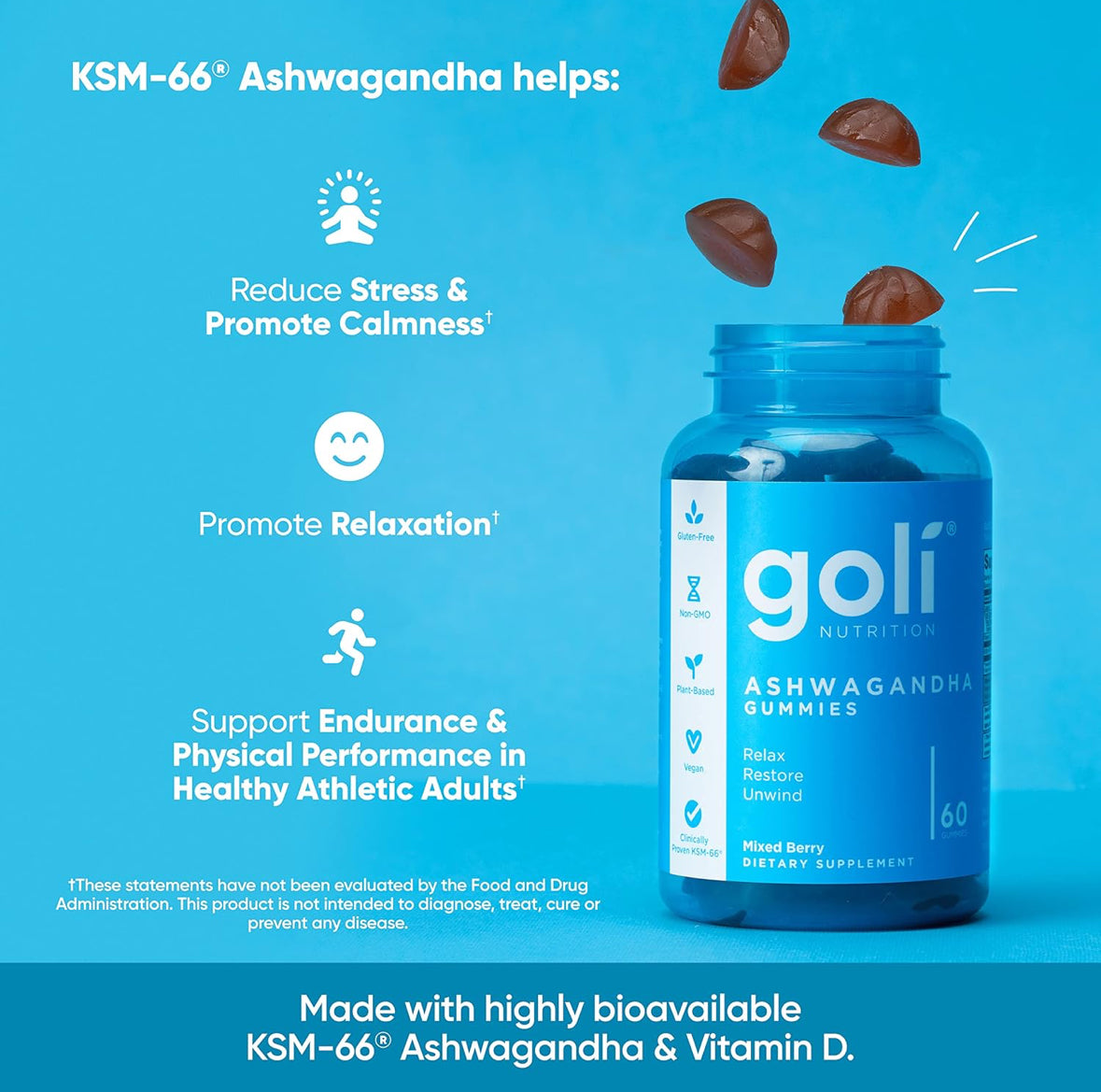 ASHWAGANDHA GOMITAS - GOLI NUTRITION