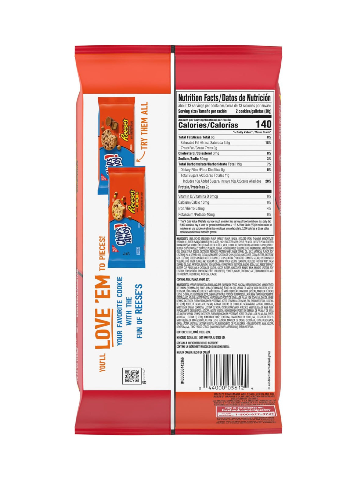 CHIPS AHOY TAMAÑO FAMILIAR - 4 SABORES